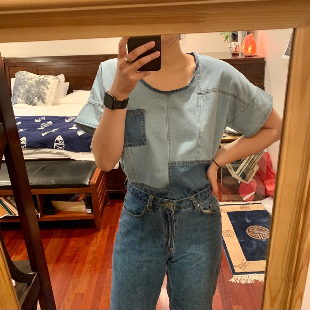 Denim Patchwork Shirt Zara